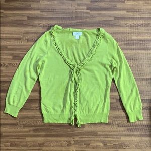 Sexy lime green open sweater Loft sweater size S